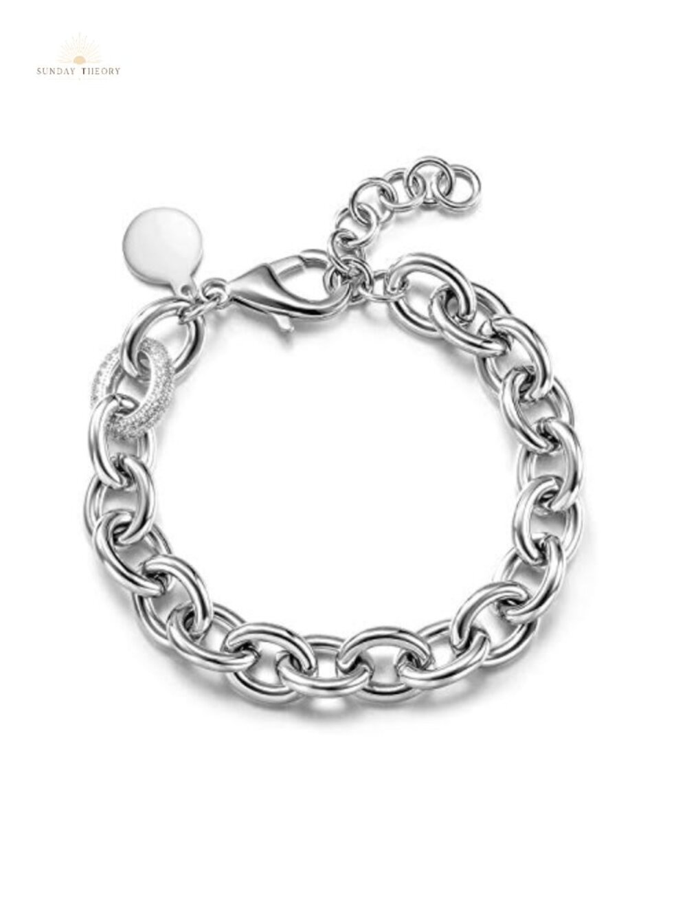 14K Gold Plated Link Chain Bracelet Women Dainty Chunky CZ Zircon Adjustable